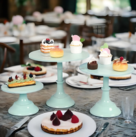 Bleu Rose Gâteau Stands Métal Rond Gâteau Titulaire Dessert Tarte Pizza Présentoir 8 "10" 12 "Plateau De Service Décoration pour Mariage