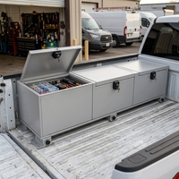 Boîte de rangement pour camion en aluminium, compartiment verrouillable, revêtement poudré, multi-sections, boîte à outils pour camions de flotte