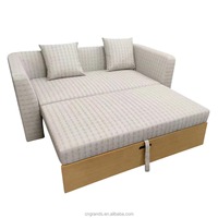 Ensemble de lit sectionnel moderne en L avec couchage escamotable, canapé futon convertible, chaise longue de rangement, pliable et peu encombrant pour bureau commercial