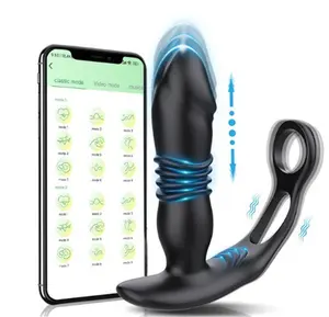 G Spot Cock Ring Plug Anales Con Vibration Adult Sexual Play Prostate Massage Thrusting Anal Vibrator For Men And Women Pleasure