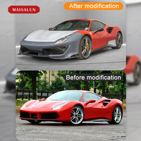 Accesorios de Coche Kits de Carrocería para Ferrari 488 2015-2020, Actualización a Estilo P en Carbono Húmedo y Plástico PP, Kit de Parachoques y Carrocería