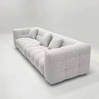 Modernes Hochwertiges L-förmiges Chesterfield Modulares Sofa-Set Luxuriöses Weiß-Cremefarbenes Echtleder-Polster Übergroßes Ecksofa für Villen