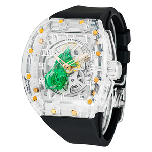 Custom Barrel-shaped Sapphire Crystal <b>Automatic</b> <b>Watch</b> PT5000 Mechanical <b>Skeleton</b> Waterproof Fluororubber Band Men <b>Watch</b> - Product Image 3