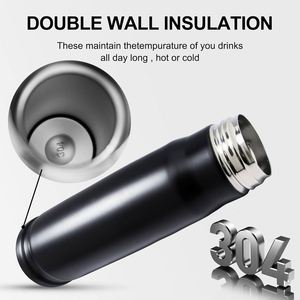 Custom logo Travel 350ml 500ml 1000ml Vacuum <b>Flask</b> Insulated Cup 304 Stainless Steel Bullet Tumbler Bullet Shape Water Bottle - Product Image 5