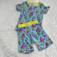 Pyjamas pour tout-petits en bambou et élasthanne personnalisés, imprimés, deux pièces, doux, écologiques, pyjamas bio pour enfants, vêtements de détente