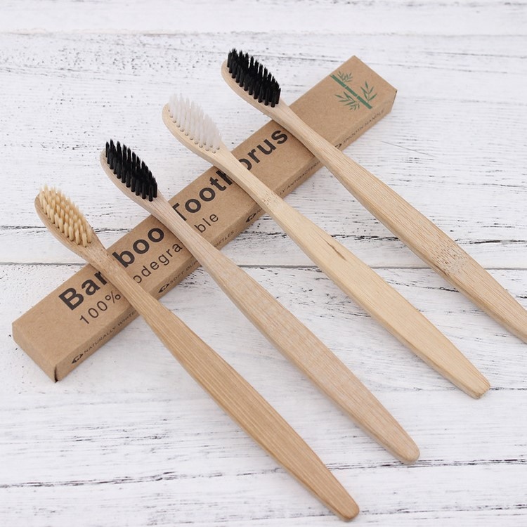 Оптовая продажа, экологически чистые зубные щетки с древесным углем, OEM, Бамбуковая зубная щетка с индивидуальной упаковкой и логотипом