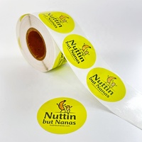 Design personnalisé cercle étanche étiquettes auto-adhésives avec logo personnalisé finition brillante noir étiquettes en rouleau emballage pour bouteille d'eau