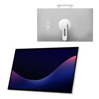 Téléviseur portable LED HD 27'' blanc avec caméra intégrée 13MP, haut-parleur, Android 15, 60Hz, batterie 27000mAh pour la maison