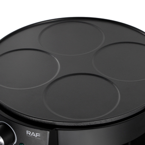 Machine à crêpes électrique RAF 1200W, surface <span class=keywords><strong>de</strong></span> cuisson antiadhésive <span class=keywords><strong>de</strong></span> grande taille avec contrôle <span class=keywords><strong>de</strong></span> température réglable pour une utilisation domestique polyvalente - Product Image 5