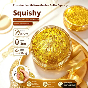 Giocattolo Antistress a Lenta Risalita per Uomo, in Materiale TPR, a Forma di Cuore, con Polvere d'Oro, Zucchero di <span class=keywords><strong>Malto</strong></span> e Simulazione USD, per Decompressione, Cross-border - Product Image 4