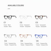 Lunettes anti-lumière bleue Sunray Cat-eye OEM avec logo personnalisé, monture optique ultra-légère en TR90, effet pailleté, verres plats pour femmes