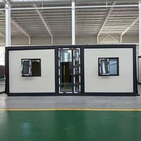 Casa Contenedor Expandible de Techo Plano de Rápido Montaje, Casa Móvil Modular Prefabricada para Alojamiento Temporal