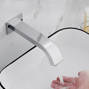 <span class=keywords><strong>Robinet</strong></span> de salle de bain mural à capteur automatique, <span class=keywords><strong>robinet</strong></span> de lavabo sans contact chromé avec valve en céramique pour usage commercial et hôtelier - Product Image 2