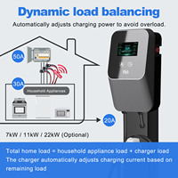 Cargador de Pared Inteligente Trifásico de 11kW 16A para Vehículos Eléctricos, Compatible con Tuya WiFi App, Gestión de Energía Ecológica