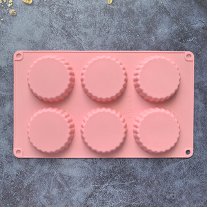 Molde redondo de silicona para pasteles de 6 cavidades, molde redondo para hornear pasteles, gelatina, pudín, forma de jabón, herramienta de decoración de pasteles de hielo, disco, molde para galletas y pan - Product Image 4