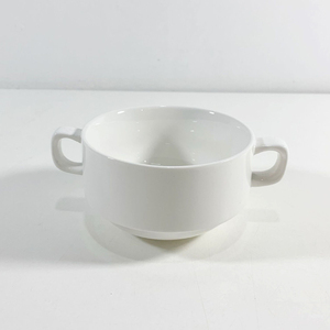 Bols en porcelaine avec doubles poignées, 8 onces, en céramique blanche, bols ronds empilables pour soupe, céréales, flocons d'avoine - Product Image 4