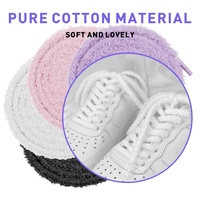Lacets moelleux larges et épais, élastiques tressés pour baskets, avec logo personnalisé, breloques à dégagement rapide, embouts, en polyester, vente en gros, par paire