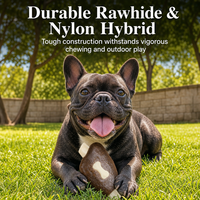 Jouet à mâcher durable et économique en nylon et cuir de vachette, forme d'aile de poulet bionique pour chiens - Nettoyage des dents, comestible et ludique, intérieur/extérieur
