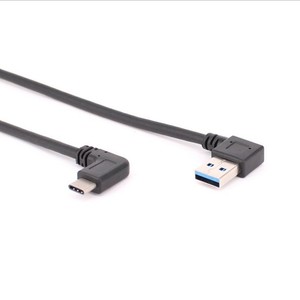 ประเภท C ถึง USB 3.0 สายเคเบิลข้อมูลแบบข้อศอกมุมขวาสำหรับโทรศัพท์มือถือการชาร์จอย่างรวดเร็วสายทองแดงบริสุทธิ์หุ้มฉนวนพีวีซี - Product Image 1