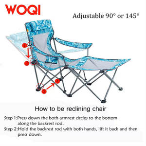 เก้าอี้ชายหาดพับได้ Woqi แบบตาข่ายปรับเอนได้ พร้อมที่วางแก้วและหมอน สำหรับตั้งแคมป์และตกปลา - Product Image 5
