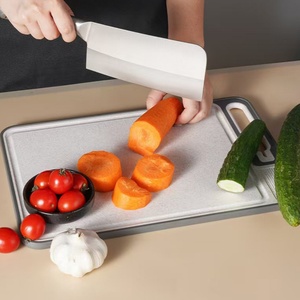 Double-sided Kitchen <b>Plastic</b> Chopping Board Custom Stainless Steel Cutting Board with Sharpener - Product Image 4