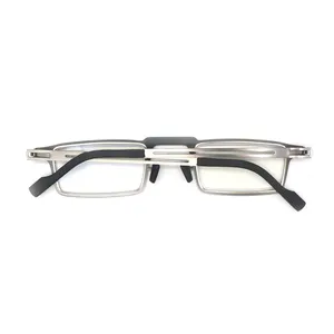 Ultra Thin Unisex Metal Eyeglasses Anti Blue Light Square Reading Glasses