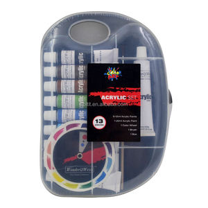 Ensemble <span class=keywords><strong>de</strong></span> <span class=keywords><strong>peinture</strong></span> acrylique écologique et économique <span class=keywords><strong>de</strong></span> 12 ml avec pinceau et roue chromatique pour les fournitures artistiques des étudiants - Product Image 1
