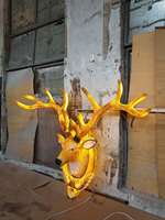 Décoration murale suspendue rétro distinctive pour la maison et le jardin, tête d'animal en résine vintage, élan, cerf, pour la décoration murale