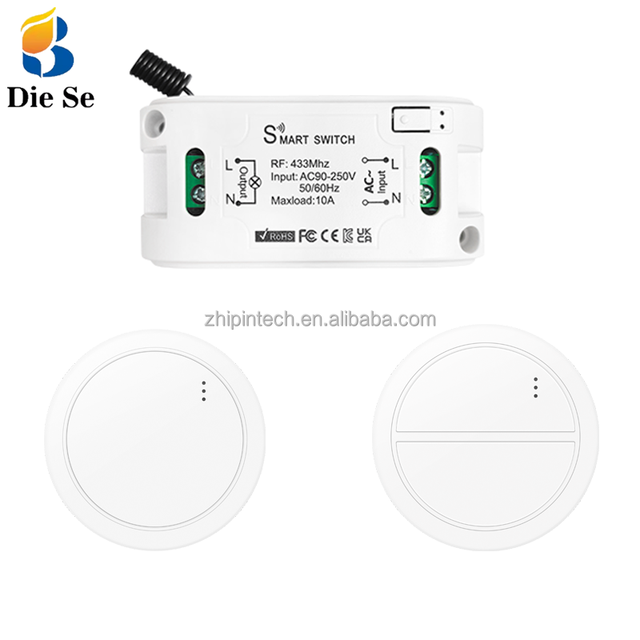 433MHz Wireless Remote Control Light Switch 220V 110V 230V 10A Relay 1/2/3/4 Button NEW Round Push Button Switch for Lamp Fan