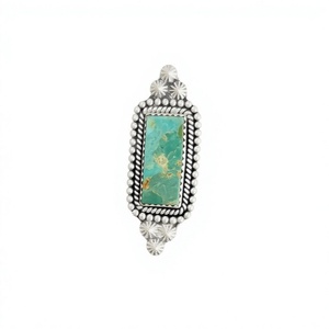 Natural Kingman Turquoise <b>Adjustable</b> <b>Ring</b> Handmade Sterling Silver Western Artisan Boho Statement Jewelry - Product Image 1