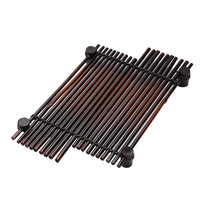 Tapis isolant thermique marron, support pour bouilloire et tasses, accessoire de service à thé de style chinois pour restaurants et hôtels
