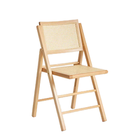 Chaises de salle à manger pliantes en rotin durables pour la restauration, chaises en bois pliables pour événements de mariage (vente en gros)