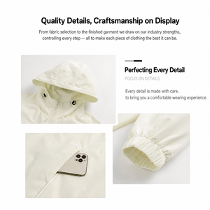Unisex Kapuzenjacke mit Paspelierung Lässige Streetwear für Paare S-2XL 7 Farben Pastell Private Label Turnkey OEM - Product Image 3