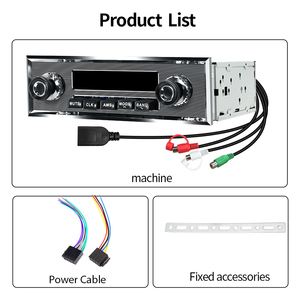 モダンBTパーフェクトレトロルック クラシックフォルクスワーゲンビートル ポルシェ オールドメルセデス ヴィンテージスタイル カーラジオ シングルDINヘッドユニット - Product Image 3