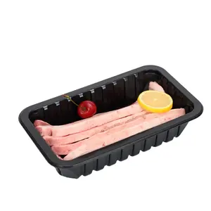 슈퍼마켓 고기 포장을 위한 언 신선한 음식 검정 pp 고기 쟁반 콘테이너