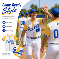 Jersey de Béisbol Sublimado Personalizado con Dos Botones y MOQ Bajo para Ligas de Adultos