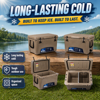 Glacière rigide isotherme portable 45QT avec logo personnalisé et motif sur mesure, étanche, pour pique-nique, camping et stockage de vin