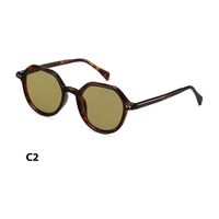 Lunettes de soleil vintage rondes à monture TR, branches en acétate, verres en nylon – Style rétro, urbain, vacances, extérieur, décontracté