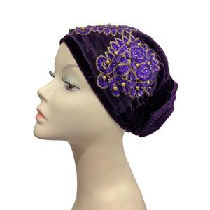 أزياء الترتر زهرة سلك الذهب توالت حواف رقيق القبعات أغطية الرأس القبعات ملفوفة بالكامل عصابات الشعر اكسسوارات للنساء - Product Image 5