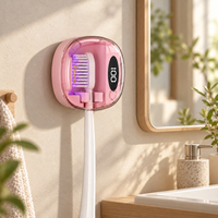 Boîte de Stérilisation UV Portable pour Brosses à Dents 500mAh Mini et Rechargeable Sans Fil, Organisateur de Salle de Bain Mural