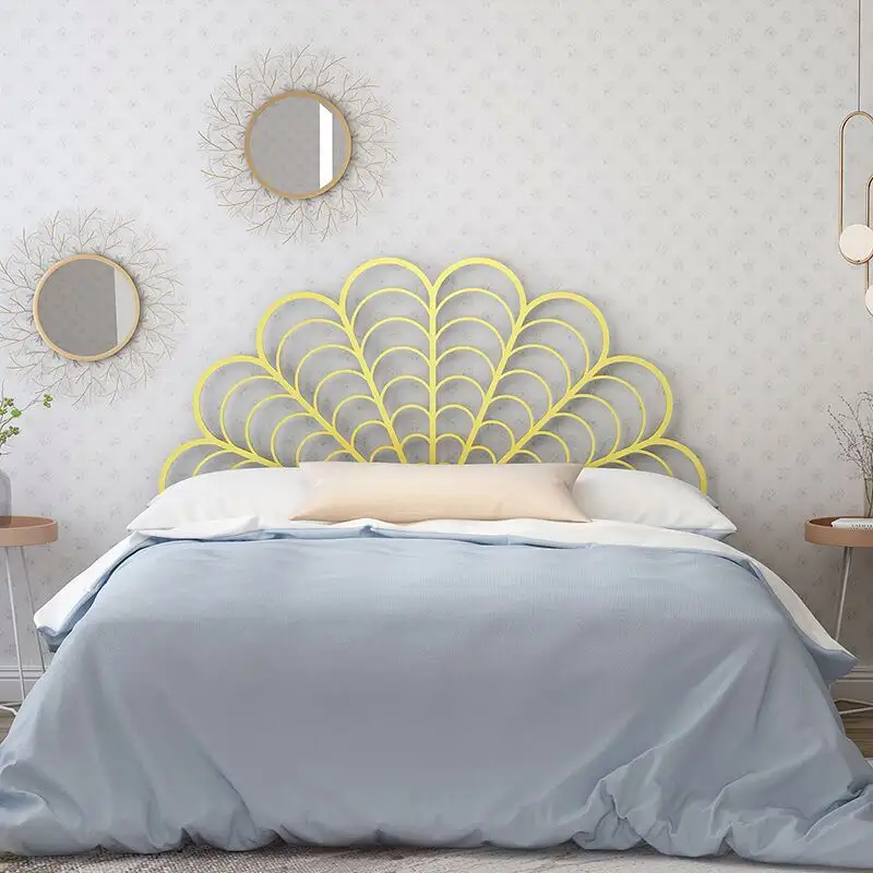 Modern ferforje minimalist İskandinav çift prenses tavuskuşu metal çift kişilik yatak