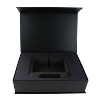 Boîte rigide personnalisée, boîte magnétique personnalisée noire avec insert en mousse, boîte cadeau avec logo pour l'emballage