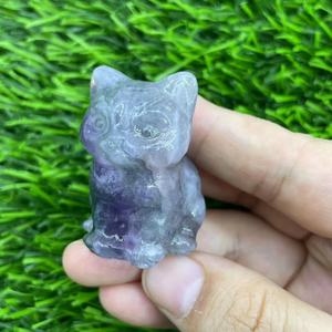 Venta al por mayor 4cm Piedra Natural Gatito Semi-Precioso Tallado Artesanía Gato Energía Cristales Curativos - Product Image 4