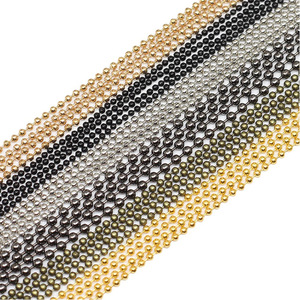 Chaînes à perles, chaînes à billes, chaînes en métal perlées 5m 10m, colliers tendance, accessoires de bijoux DIY, fer plaqué cuivre, argenté - Product Image 1