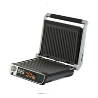 Grill de contact 1700W avec contrôle de température indépendant, revêtement antiadhésif, minuteur de compte à rebours, grill panini pour sandwichs