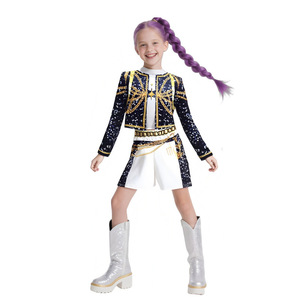 Costumes de groupe pour filles, tenues de scène pour enfants, costumes de cosplay pour spectacles, 8 à 13 ans, tissu en soie de lait - Product Image 5