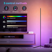 Lampadaire LED RGB Minimaliste Intelligent, Design Moderne pour Coin, Couleurs Changeantes