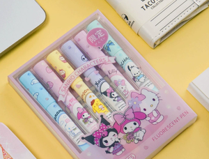 Ensemble de surligneurs mignons Capybara, 6 pièces, couleurs <span class=keywords><strong>pastel</strong></span> pour la protection des yeux, pour les étudiants, journalisation, prise de notes, stylos de marquage, papeterie kawaii, cadeau - Product Image 1