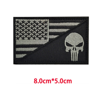 Punisher Drapeau Américain Broderie Tactique Crochet et Boucle Punisher Patches