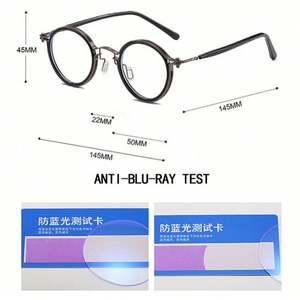 Gafas de Computadora con Marco Ovalado Pequeño de Metal Retro para Hombre y Mujer, Gafas Redondas con Protección Contra la Luz Azul - Product Image 6